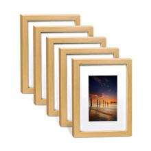 Custom Sizes Wholesale PS Canvas Frame 8 Colors Black White Walnut Brown Silve Gold Wood Picture Frames with Glass or Plexiglass